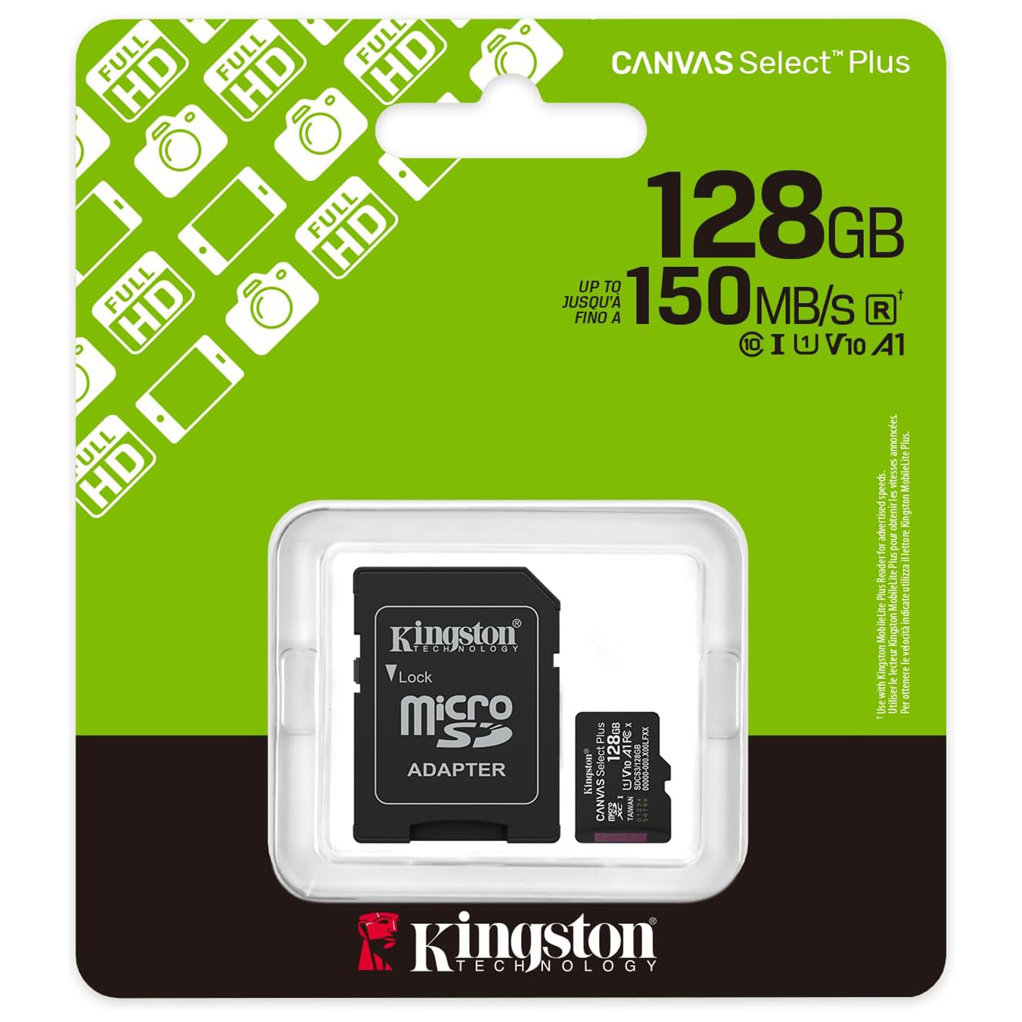 Memory Card Reader Kingston 128GB Canvas Select Plus microSD