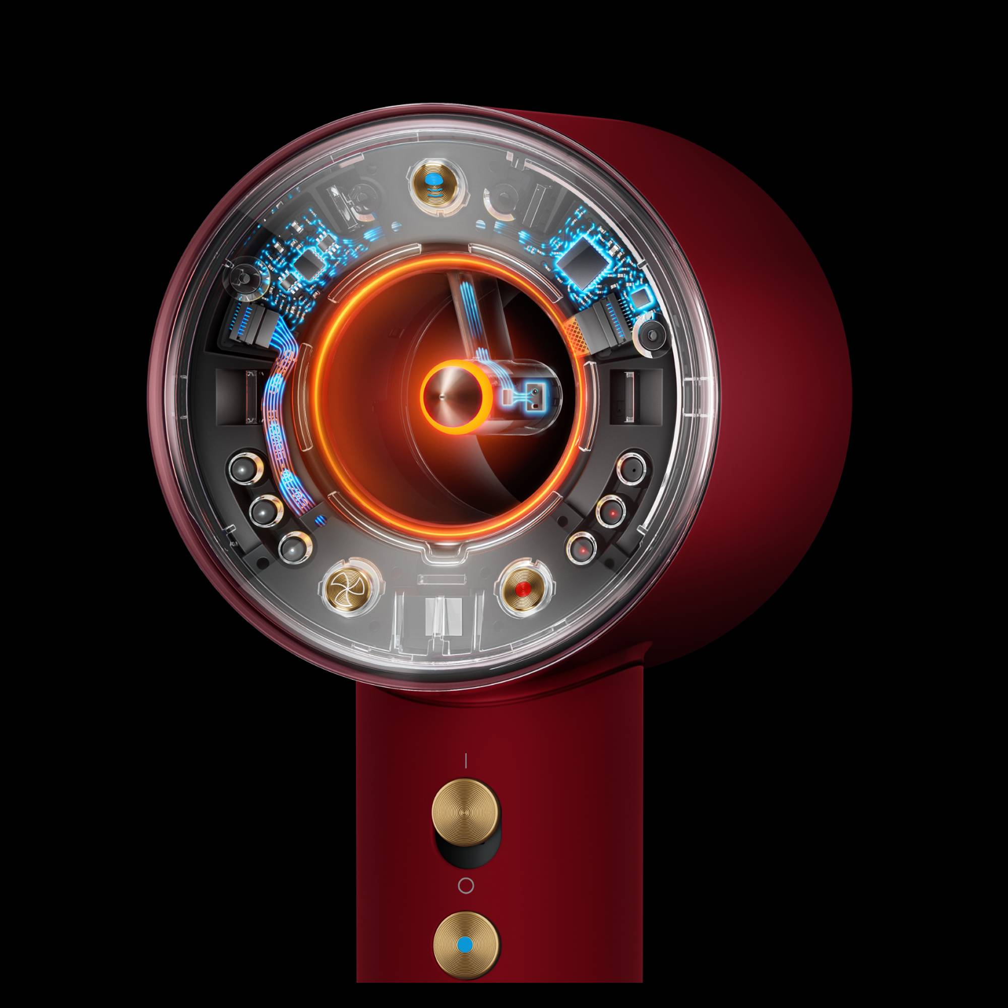 Fen Dyson Supersonic HD16 Nural Red Velvet/Gold Straight+Wavy