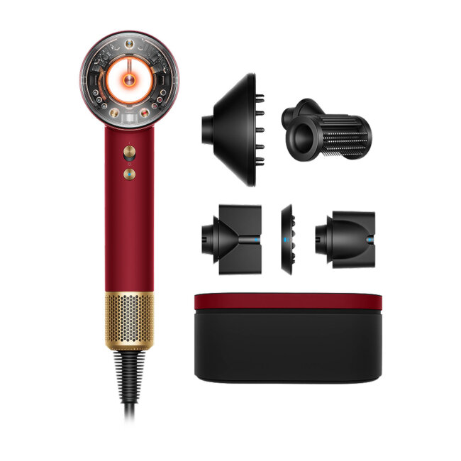 Fen Dyson Supersonic HD16 Nural Red Velvet/Gold Straight+Wavy