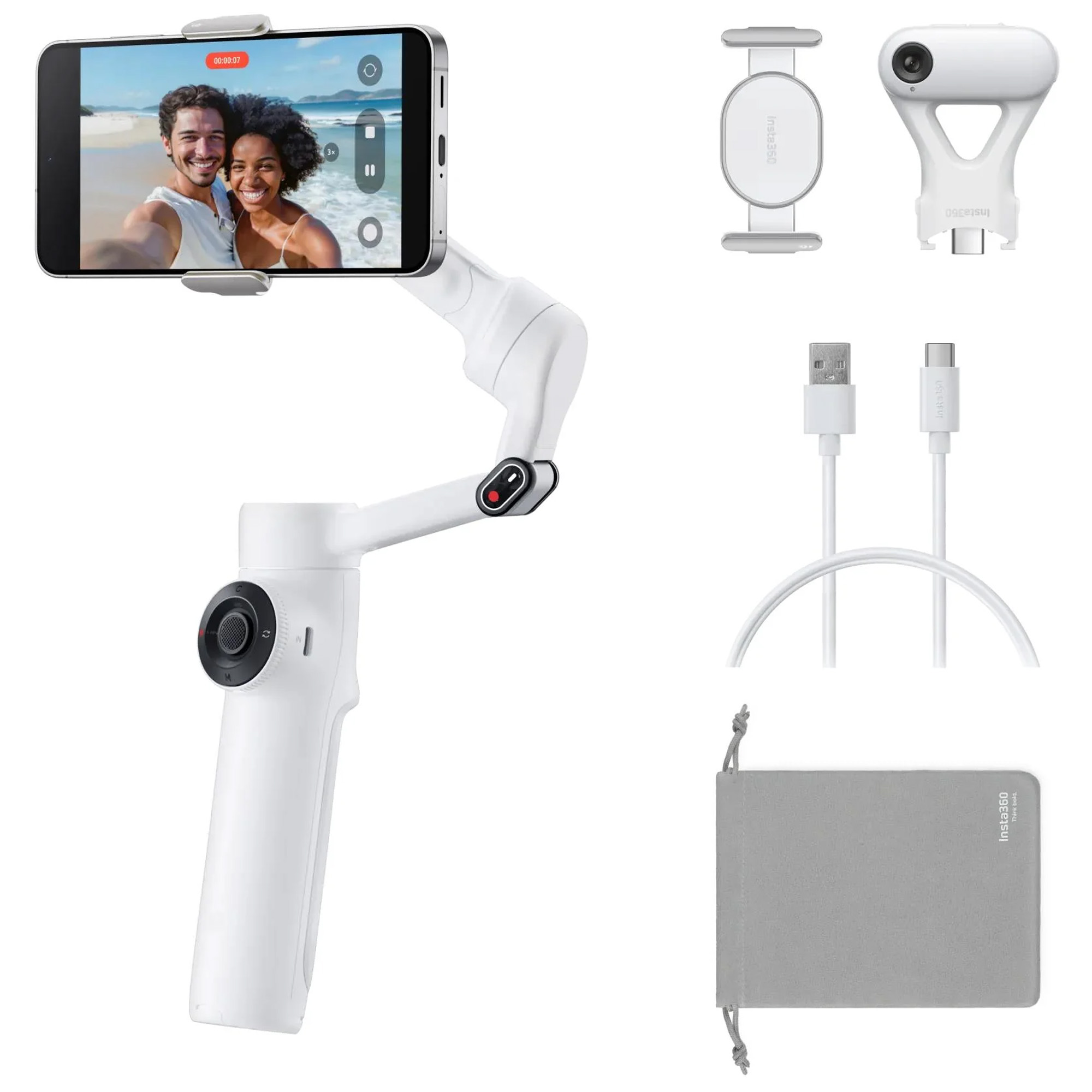 Insta360 Flow 2 AI Tracker Summit White