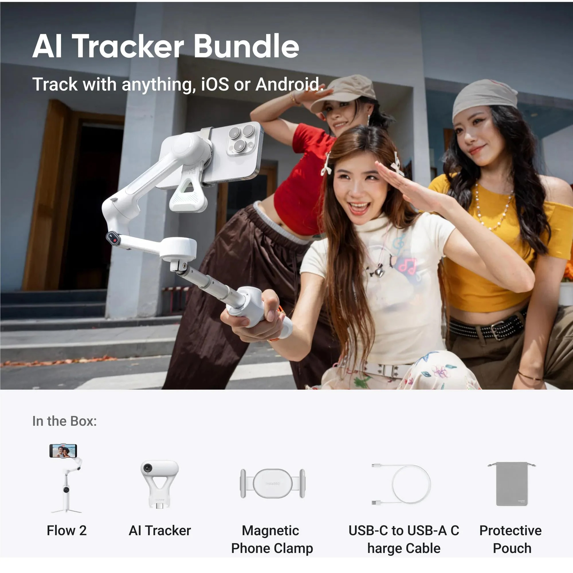 Insta360 Flow 2 AI Tracker Summit White