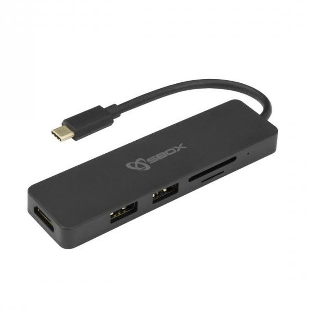 Adapter SBOX USB Type-C->HDMI-USB-3.0-SD-TF-5u1