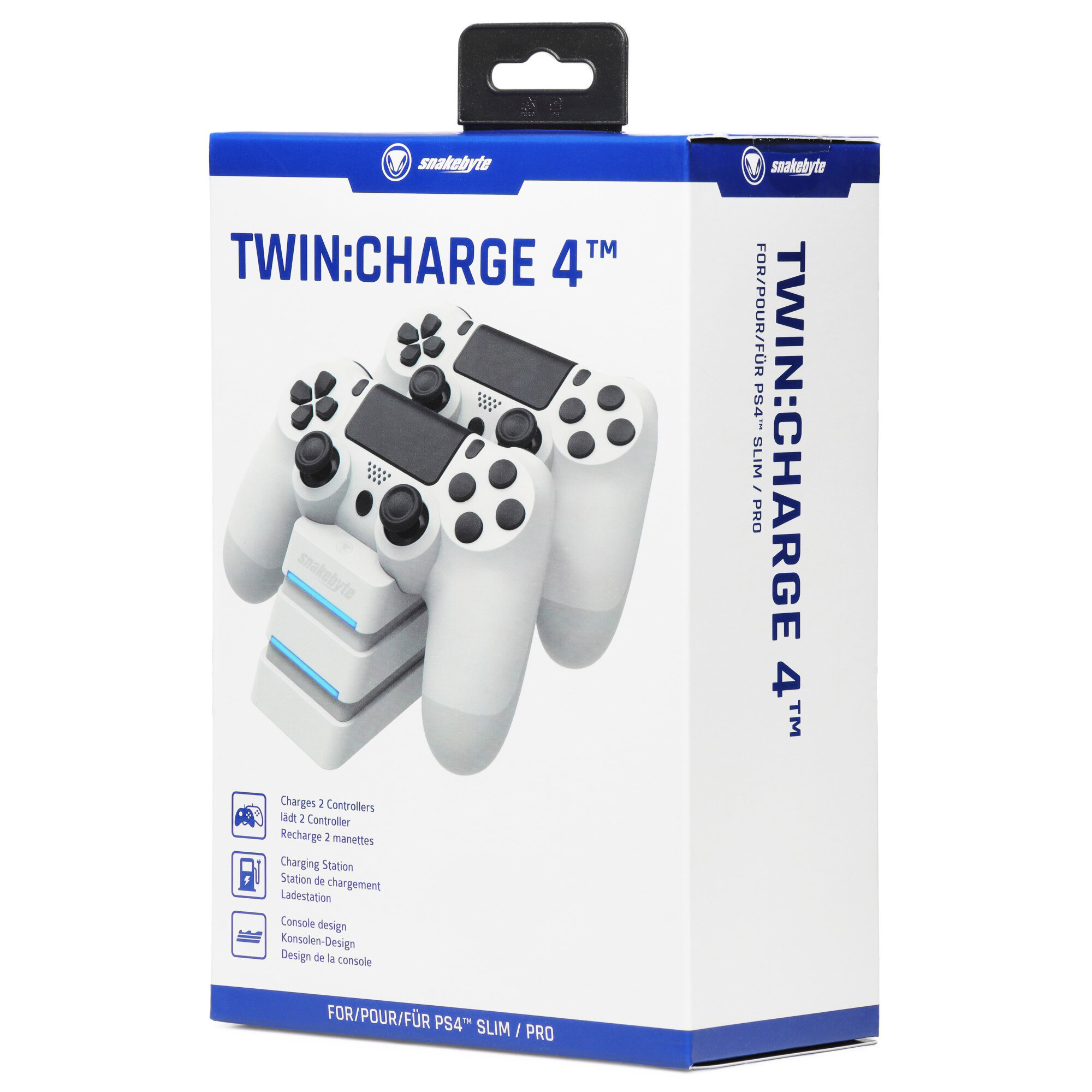Stanica za punjenje kontrolera Snakebyte PS4 Twin Charge 4 White