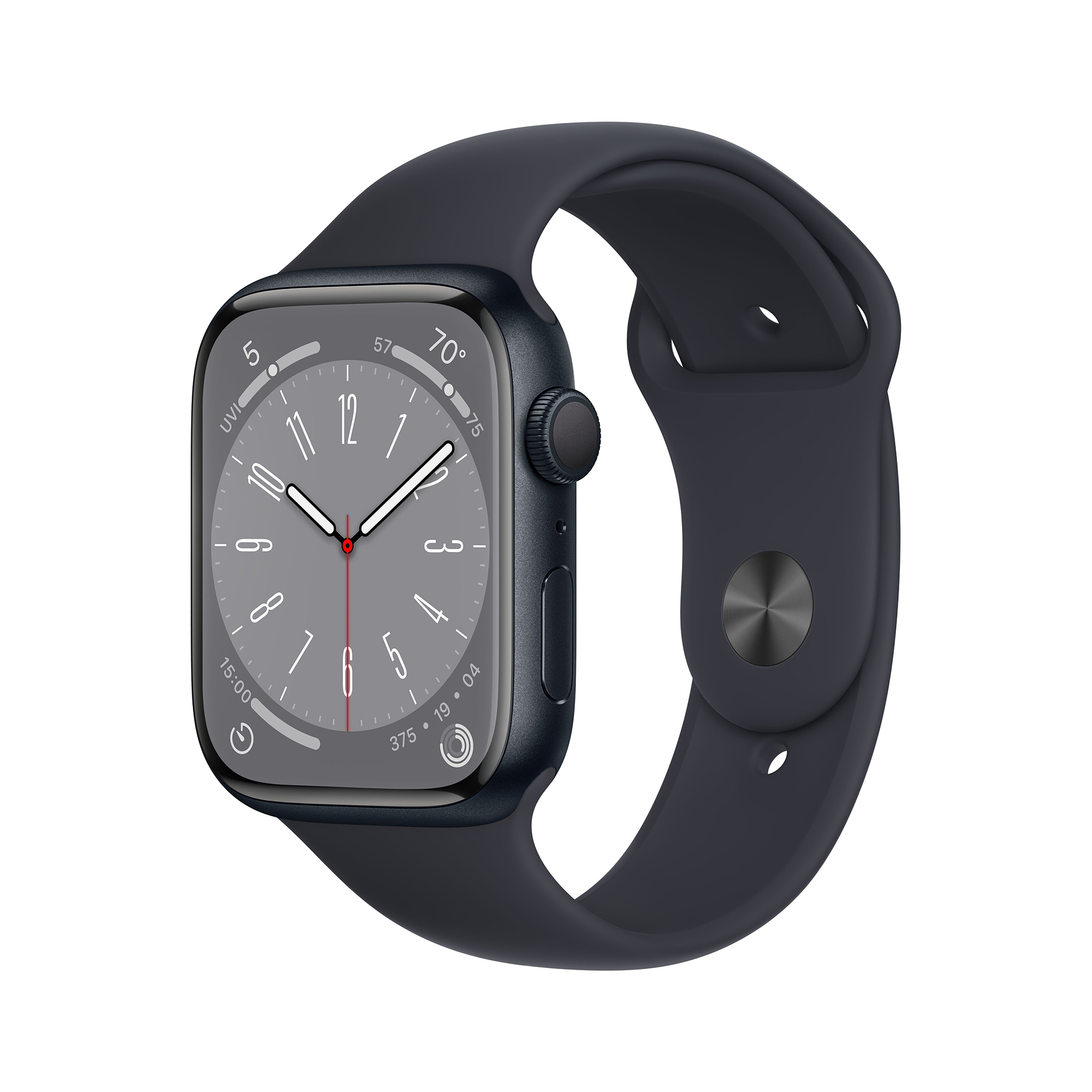 Apple Watch S8 GPS 45mm Midnight Aluminium Case with Midnight Sport Band - Regular