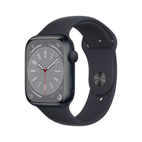 Apple Watch S8 GPS 45mm Midnight Aluminium Case with Midnight Sport Band - Regular - mnp13se/a