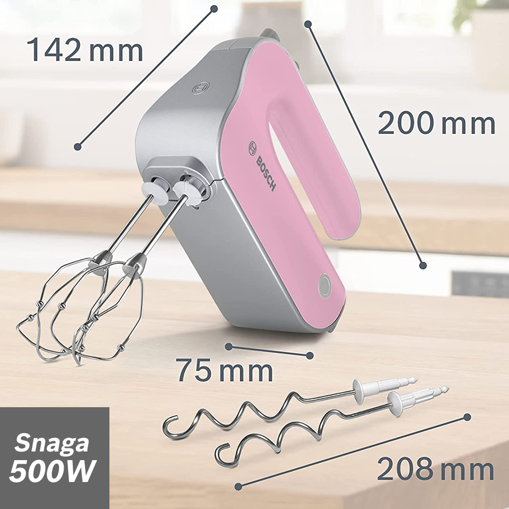 Ručni mikser Bosch MFQ403K Styline 500W Roza