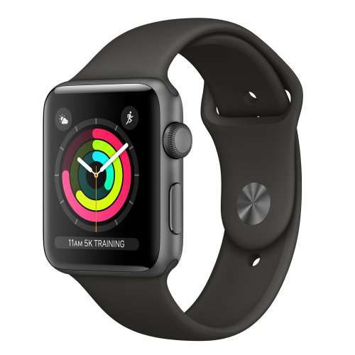 Apple Watch Series 3 GPS, 38mm Space Grey Aluminium Case with Black Sport Band
