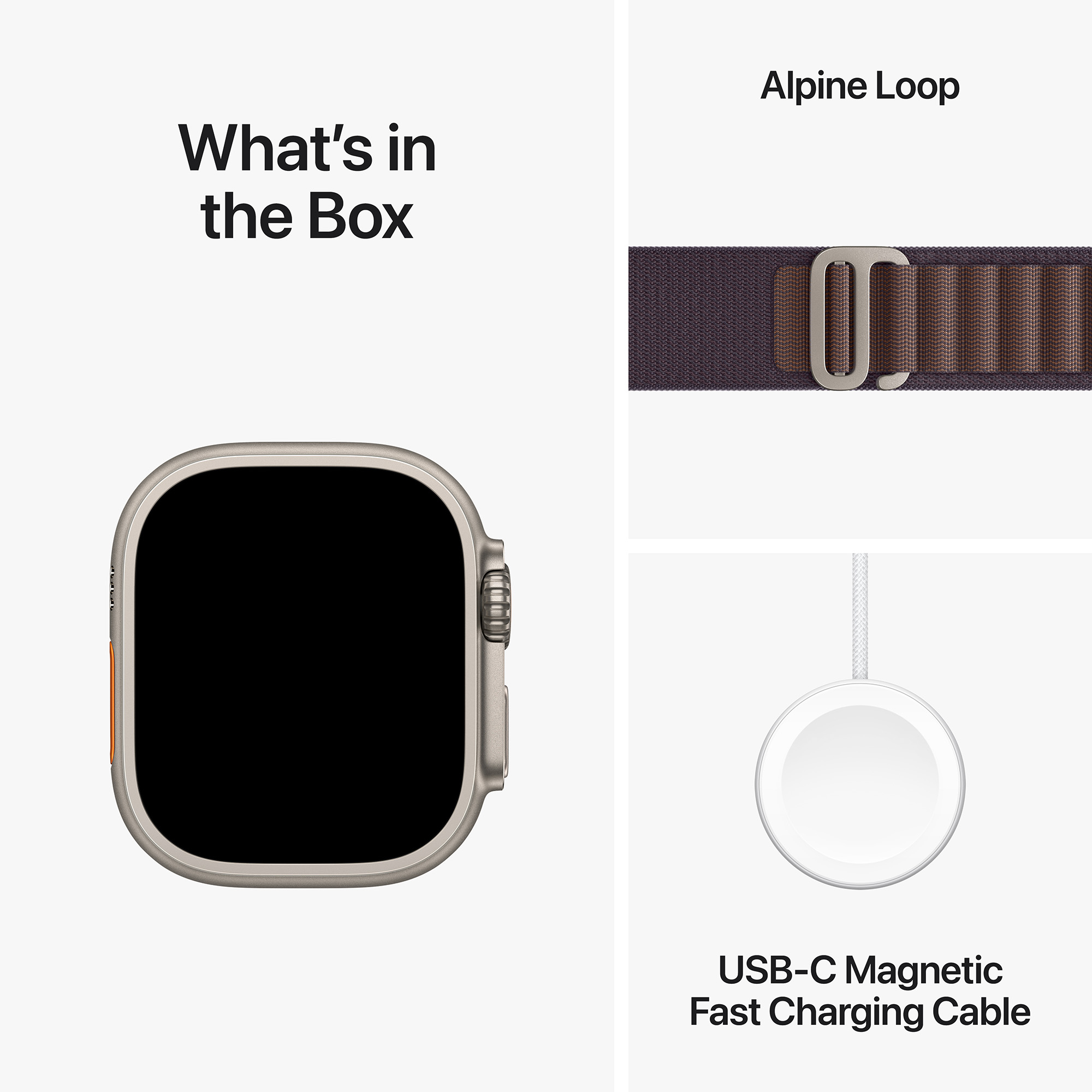 Apple Watch Ultra2 Cellular, 49mm Titanium Case w Indigo Alpine Loop - Medium