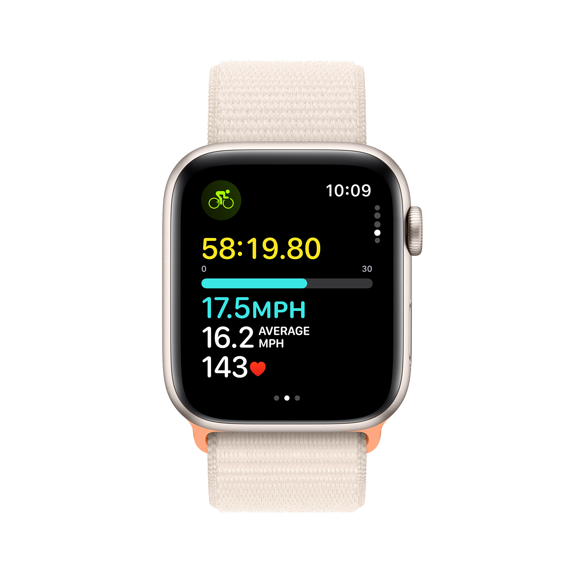 Apple Watch SE GPS (2. gen) 44mm Starlight Aluminium Case with Starlight Sport Loop