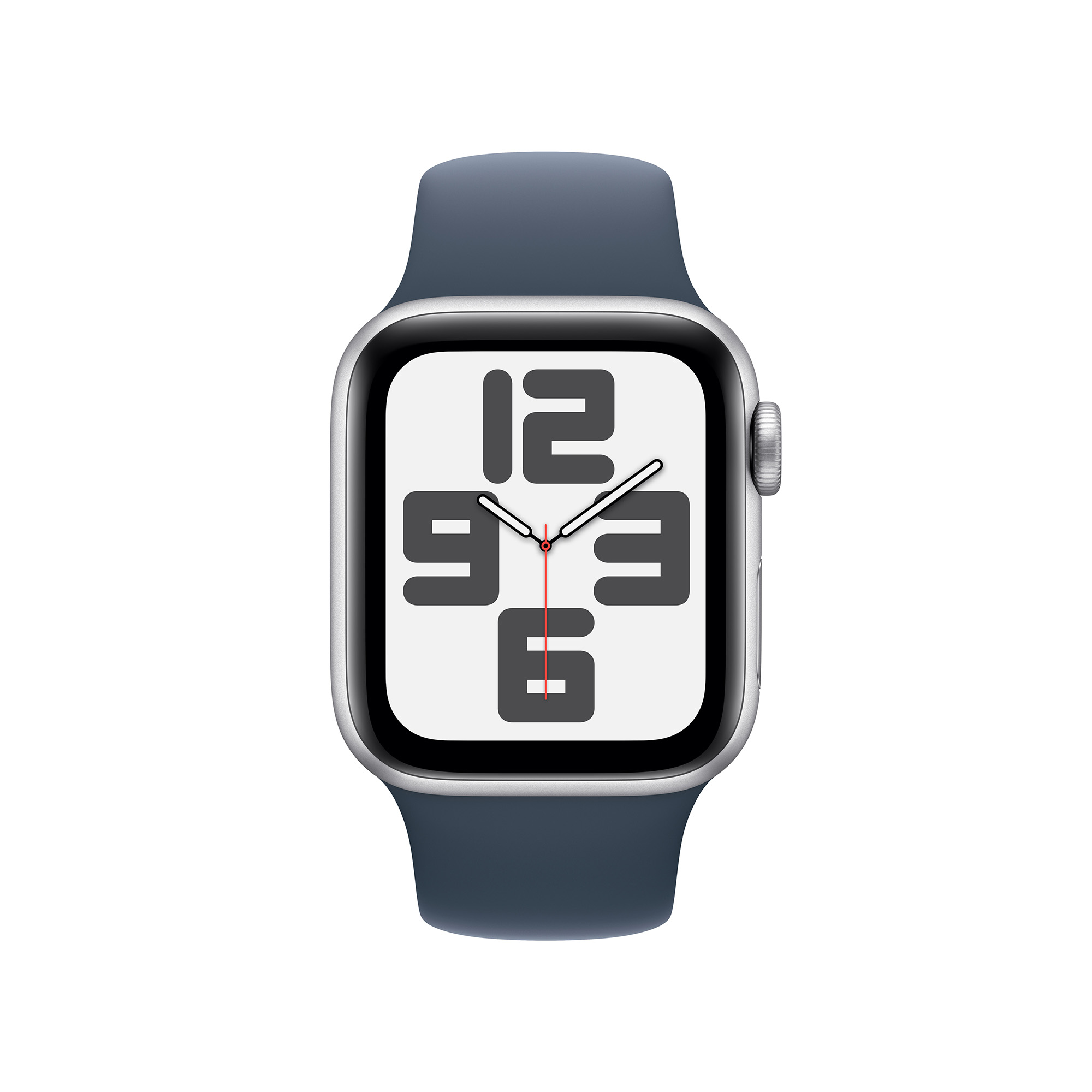 Apple Watch SE GPS (2. gen) 40mm Silver Aluminium Case with Storm Blue Sport Band - S/M