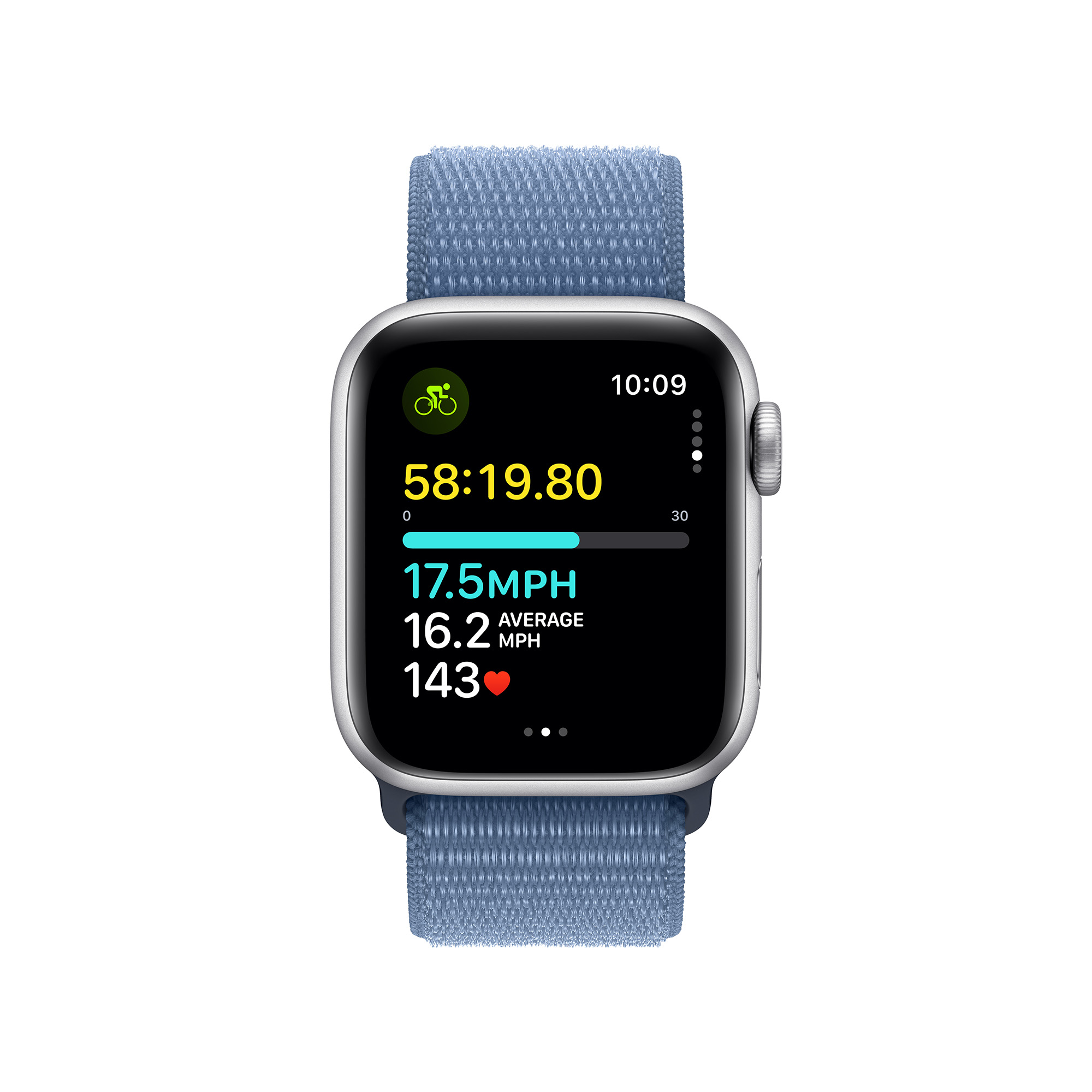 Apple Watch SE2 v2 GPS 44mm Silver Alu Case with Winter Blue Sport Loop