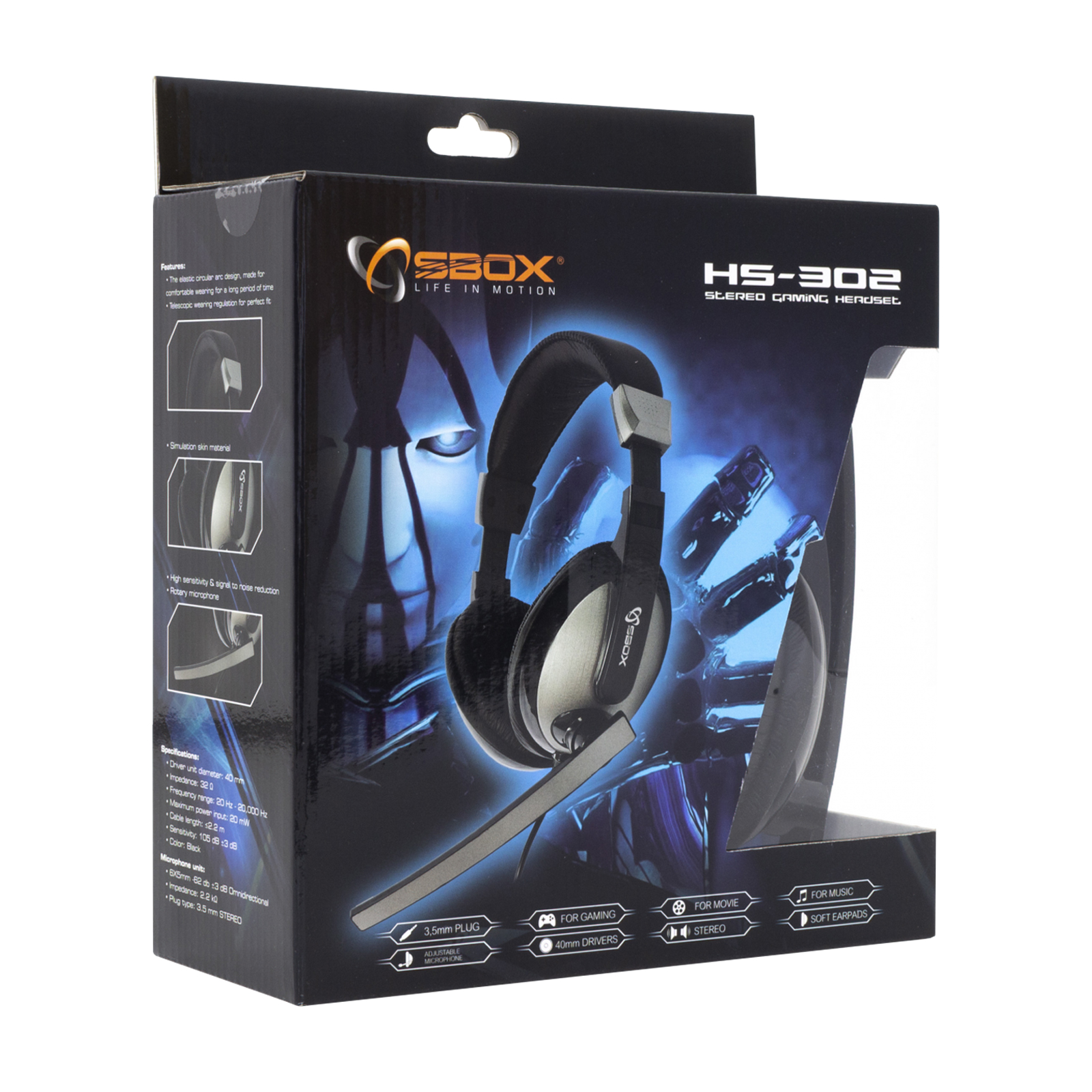 Slušalice sa mikrofonom SBOX HS-302