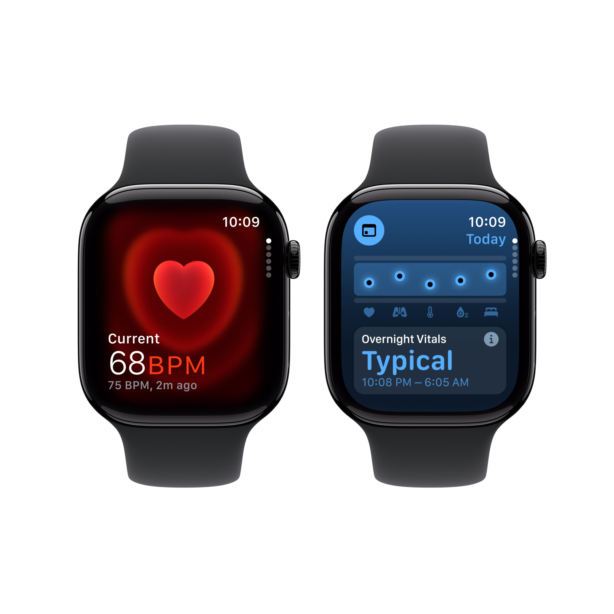 Apple Watch S10 GPS 46mm Jet Black Alu Case with Black Sport Band - S/M