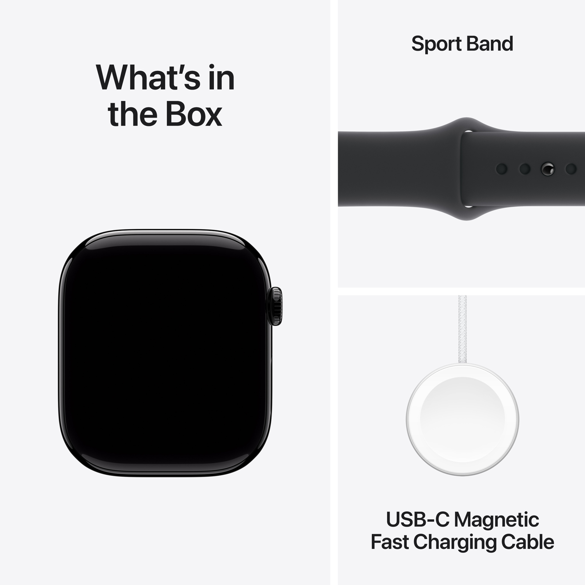 Apple Watch S10 GPS 46mm Jet Black Alu Case with Black Sport Band - S/M