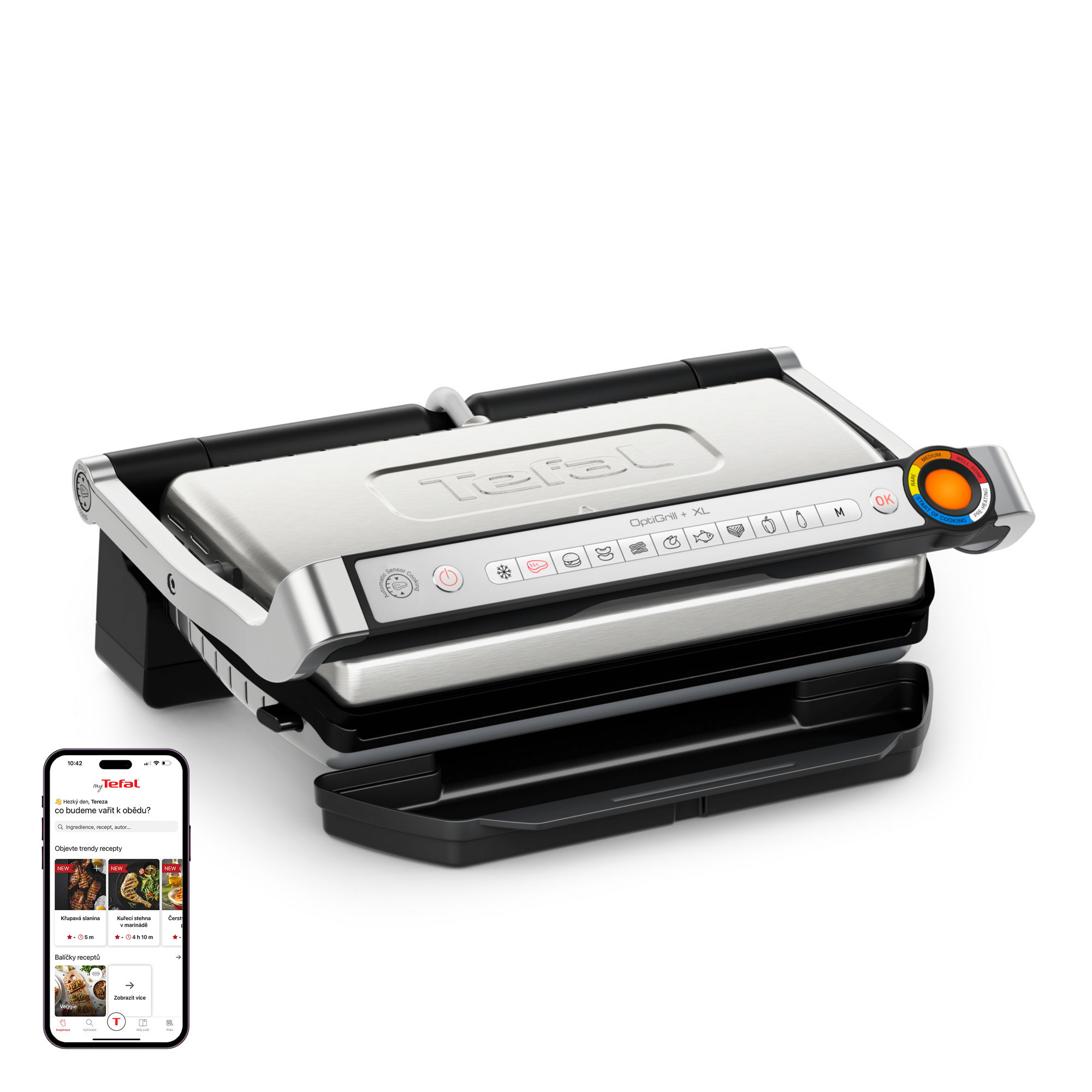 Roštilj Tefal GC718D10 Optigrill + Tefal hvataljke