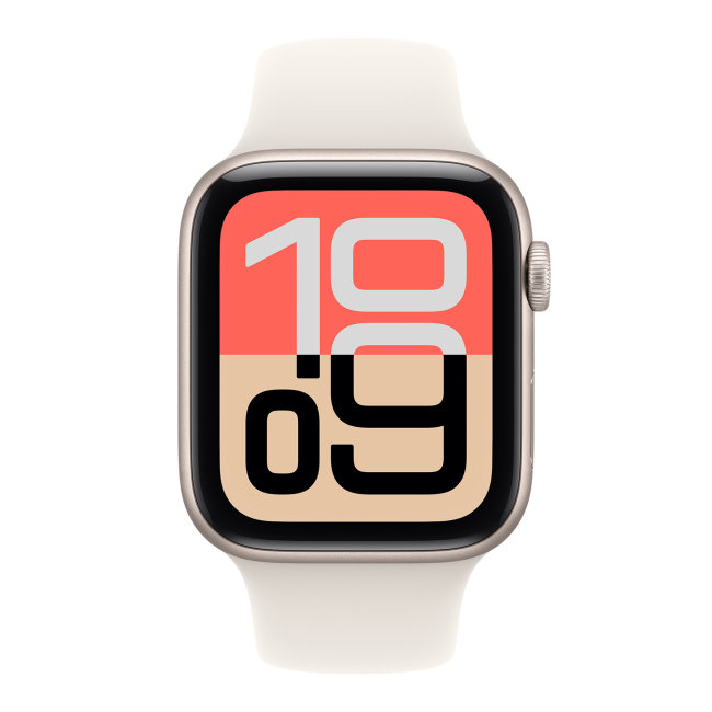 Apple Watch SE 3 GPS 44mm Starlight Aluminium Case with Starlight Sport Band - S/M