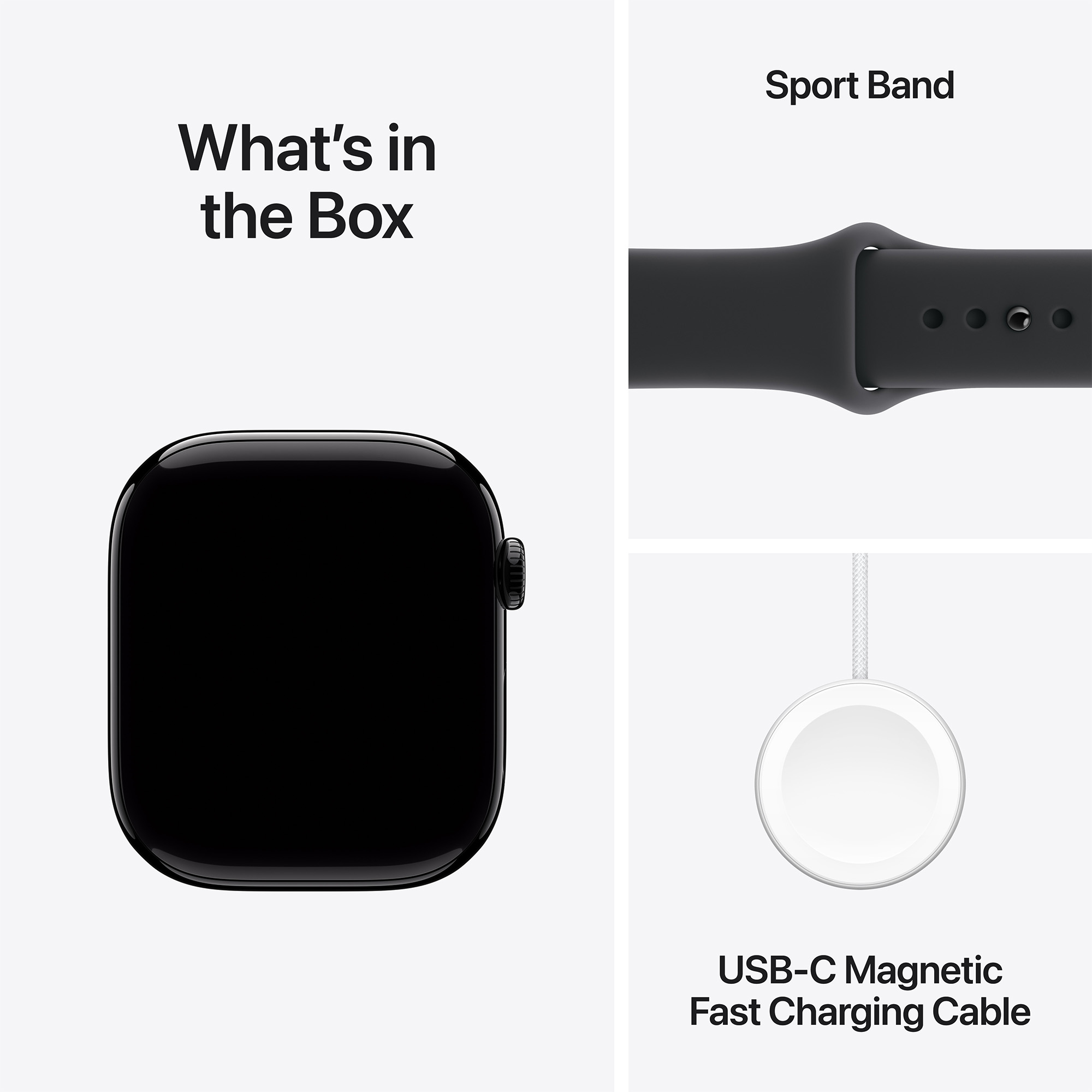 Apple Watch Series 11 GPS 42mm Jet Black Aluminium Case with Black Sport Band - S/M