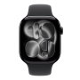 Apple Watch Series 11 GPS 42mm Jet Black Aluminium Case with Black Sport Band - S/M