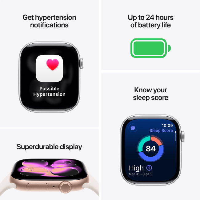 Apple Watch Series 11 GPS 42mm Jet Black Aluminium Case with Black Sport Band - S/M