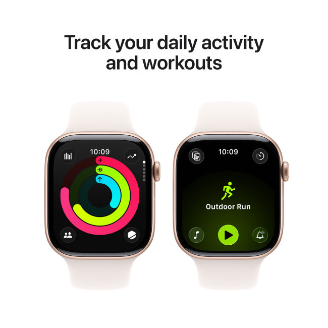 Apple Watch Series 11 GPS 42mm Rose Gold Aluminium Case with Light Blush Sport Band - S/M