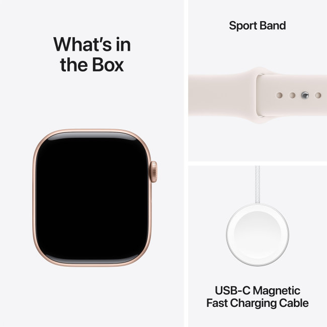 Apple Watch Series 11 GPS 42mm Rose Gold Aluminium Case with Light Blush Sport Band - S/M