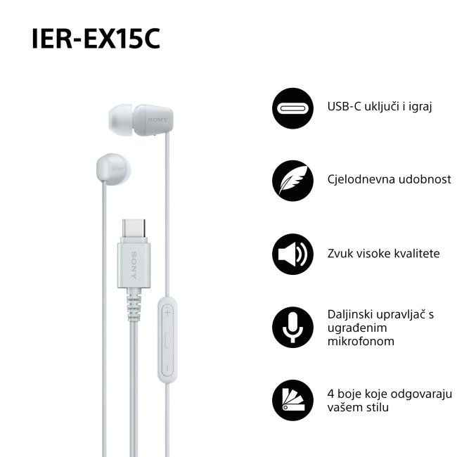 Slušalice Sony IEREX15CW.CE7