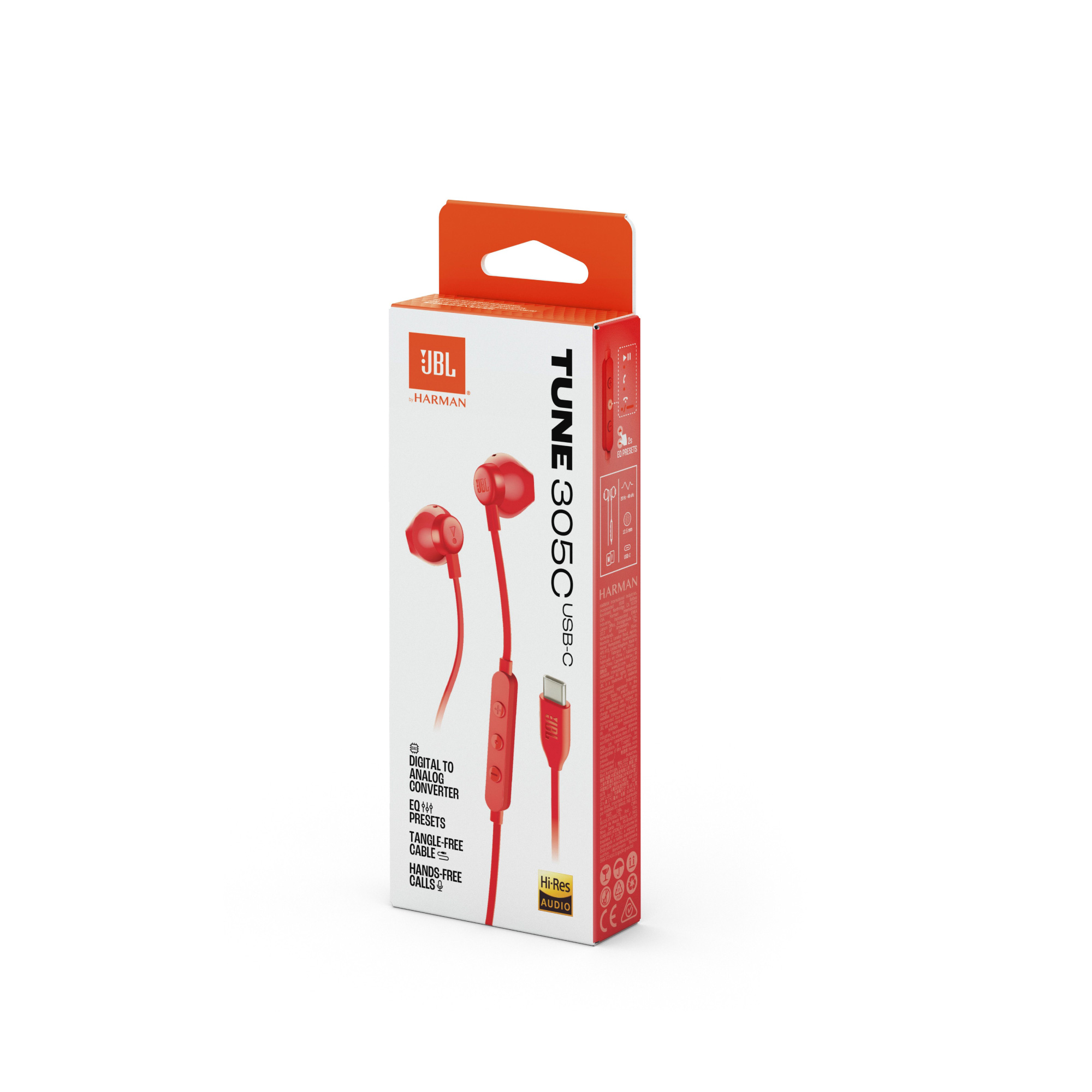 Slušalice JBL T305C USB-C crvene