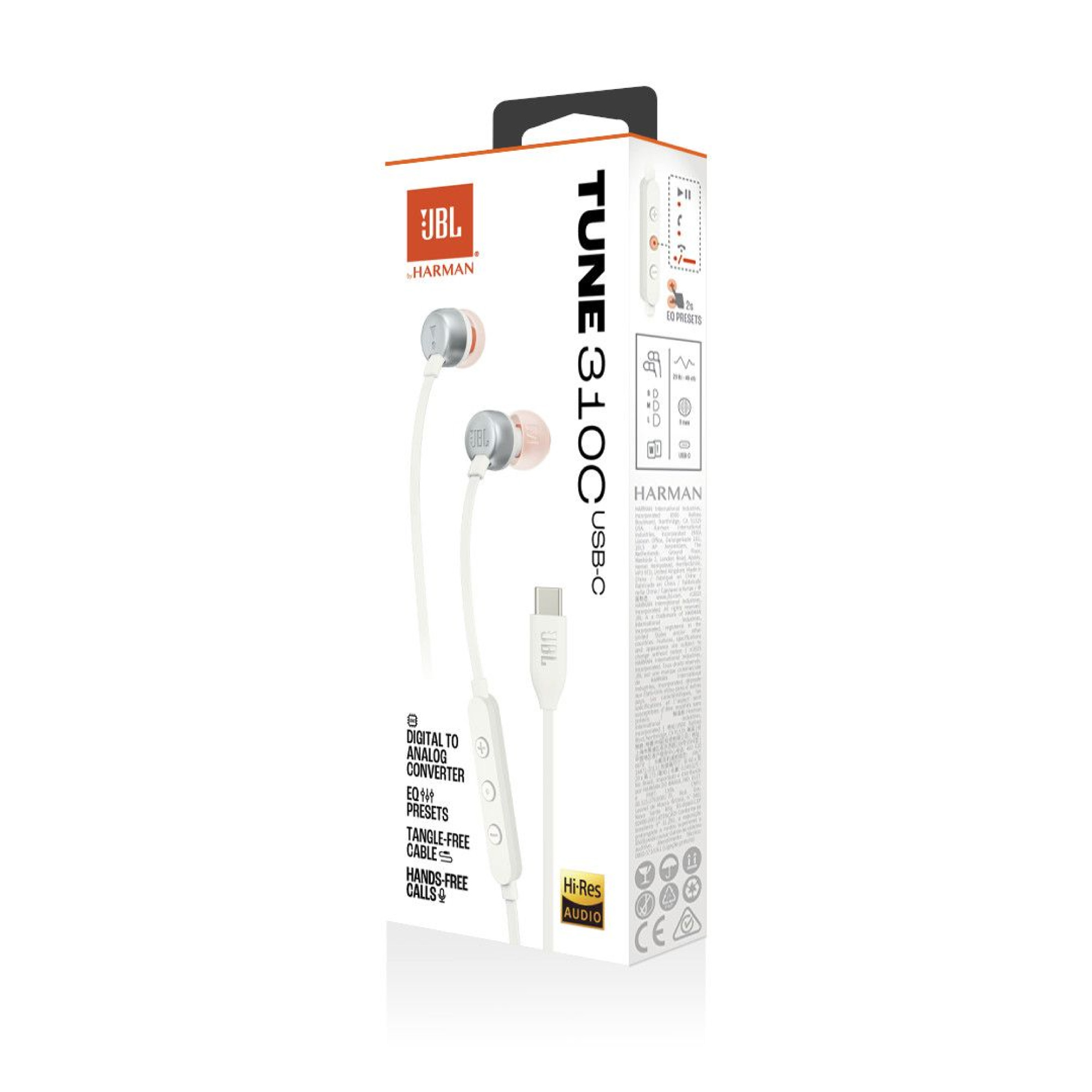 Slušalice JBL T310C USB-C bijela